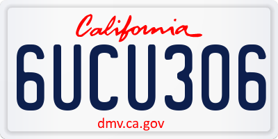 CA license plate 6UCU306