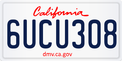 CA license plate 6UCU308