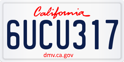 CA license plate 6UCU317