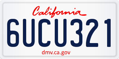 CA license plate 6UCU321