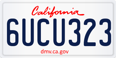 CA license plate 6UCU323