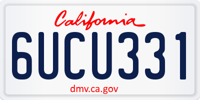 CA license plate 6UCU331