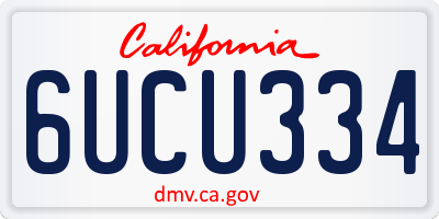 CA license plate 6UCU334