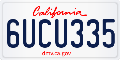 CA license plate 6UCU335