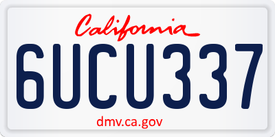 CA license plate 6UCU337