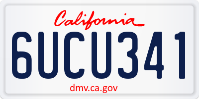 CA license plate 6UCU341