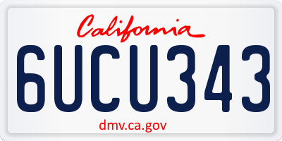 CA license plate 6UCU343