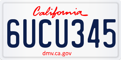 CA license plate 6UCU345