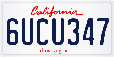 CA license plate 6UCU347