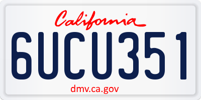 CA license plate 6UCU351