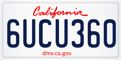 CA license plate 6UCU360