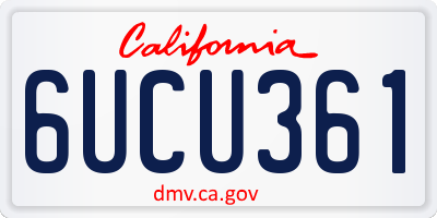 CA license plate 6UCU361