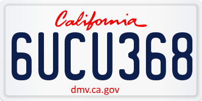 CA license plate 6UCU368