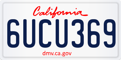 CA license plate 6UCU369