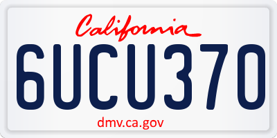CA license plate 6UCU370