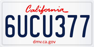 CA license plate 6UCU377