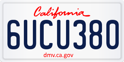 CA license plate 6UCU380