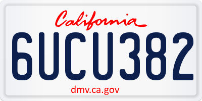 CA license plate 6UCU382