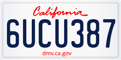 CA license plate 6UCU387