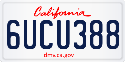 CA license plate 6UCU388