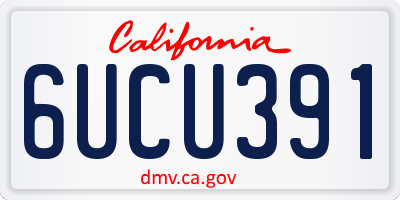 CA license plate 6UCU391