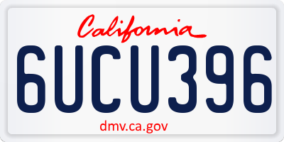CA license plate 6UCU396