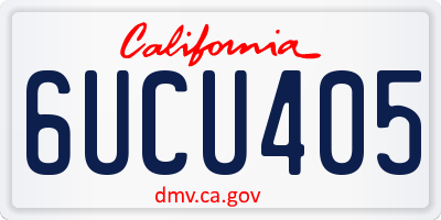 CA license plate 6UCU405