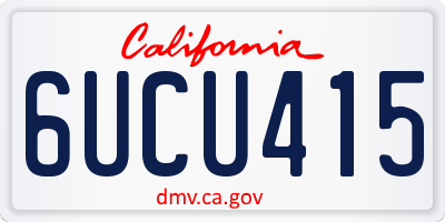 CA license plate 6UCU415