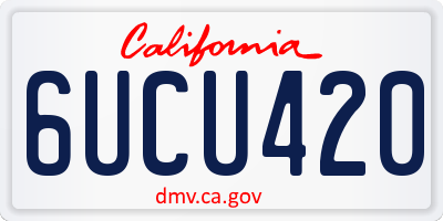 CA license plate 6UCU420