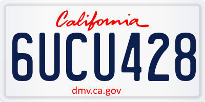 CA license plate 6UCU428