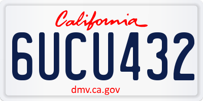 CA license plate 6UCU432