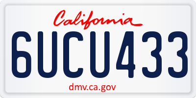 CA license plate 6UCU433