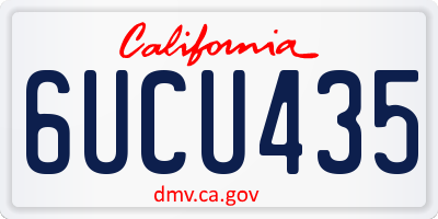 CA license plate 6UCU435