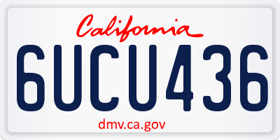 CA license plate 6UCU436