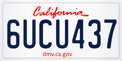CA license plate 6UCU437