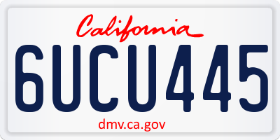 CA license plate 6UCU445