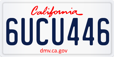 CA license plate 6UCU446