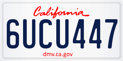 CA license plate 6UCU447