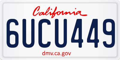 CA license plate 6UCU449