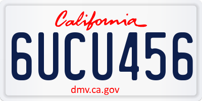 CA license plate 6UCU456