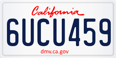 CA license plate 6UCU459