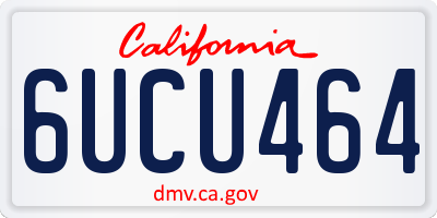 CA license plate 6UCU464