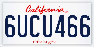 CA license plate 6UCU466