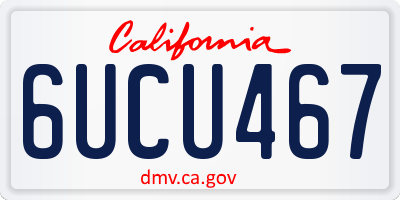 CA license plate 6UCU467