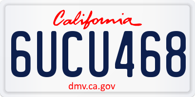 CA license plate 6UCU468