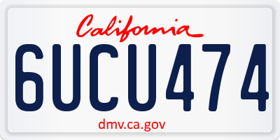 CA license plate 6UCU474