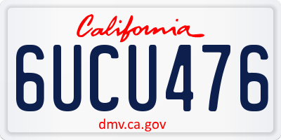CA license plate 6UCU476