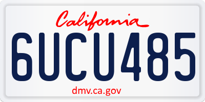 CA license plate 6UCU485
