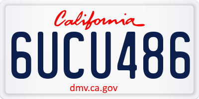 CA license plate 6UCU486