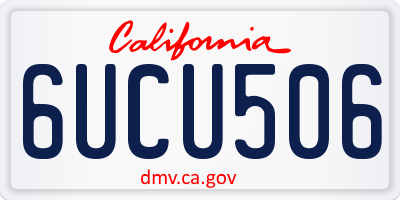 CA license plate 6UCU506